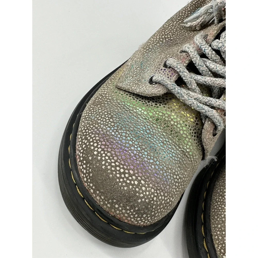 Dr. Martens 1460 Pascal J Rainbow Iridescent Metallic‎ Zip Boots Girls Youth 12